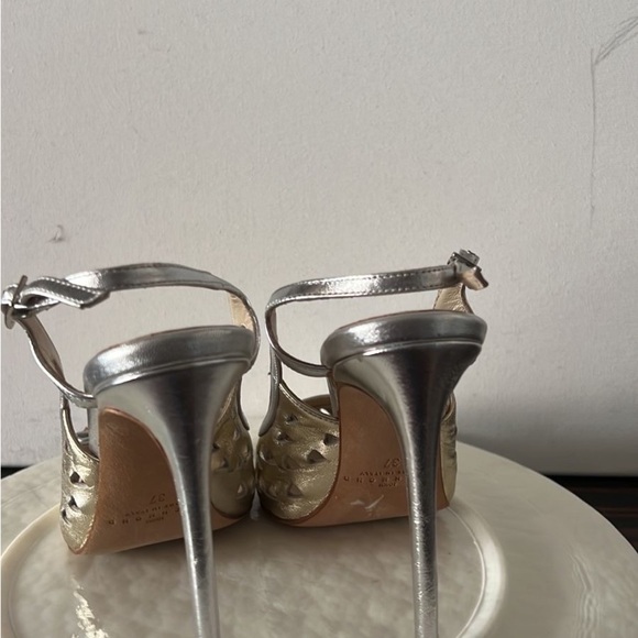John Richmond Silver Stiletto Heels with Cutout Design - Picture 5 of 7